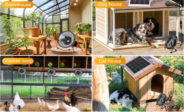 FTB10 Solar Panel Exhaust Fan 6 inch Solar Powered Fan High Air-Flow 2000RPM 36dB