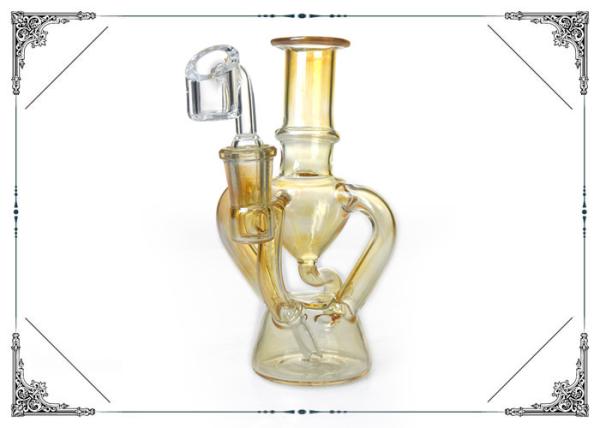 Mini Dab Oil rig Glass Recycler Bong With Quartz Banger 14.4mm Joint Pipe