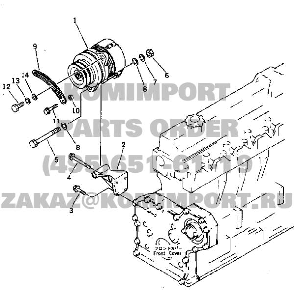 Excavator Alternator 101211-7960 S6D107 600-821-6130  For Excavator PC200-7/8