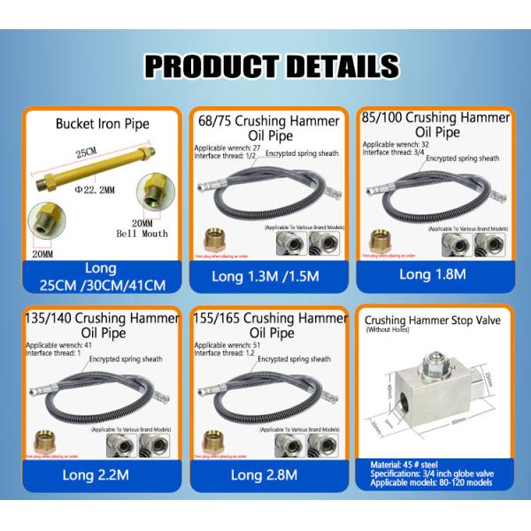 Quick Connect Excavator Arm Iron Pipe Assembly Globe Valve Accessories