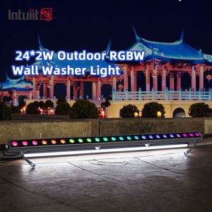 24*2W LED Pared de lavadora luz exterior IP65 impermeable RGBW colorido de la construcción de pared de lavadora luces