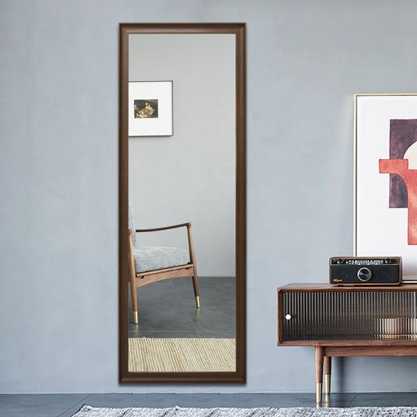 Slim Profile Full Length Contemporary Standing Mirror  For Bedroom Corner