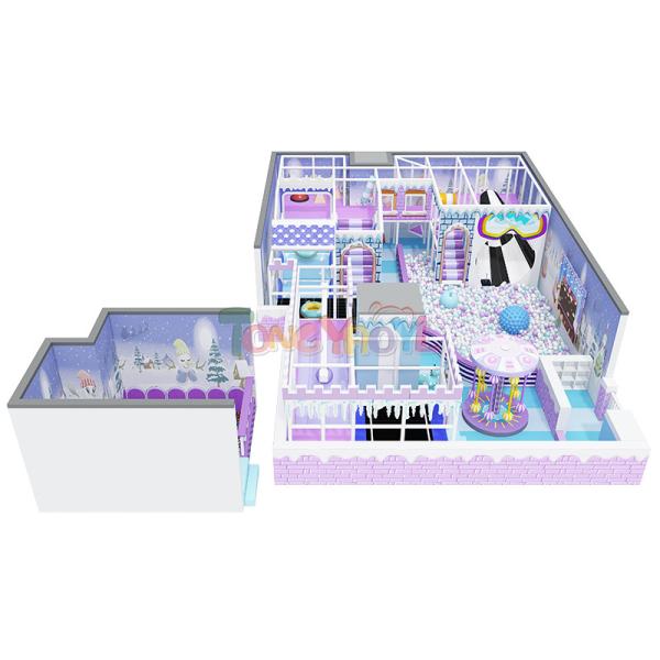Indoor Playground Equipment Fantastic Purple Playground With Ball Pit