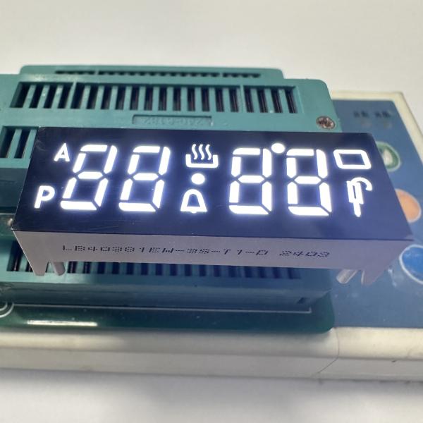 Pantalla LED de 7 segmentos de cátodo común ultra blanca de 4 dígitos para controlador de horno