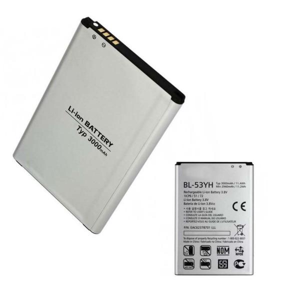 3000mAh LG Cell Phone Battery Naked BL 53YH LG G3 D855 Battery 3.8V