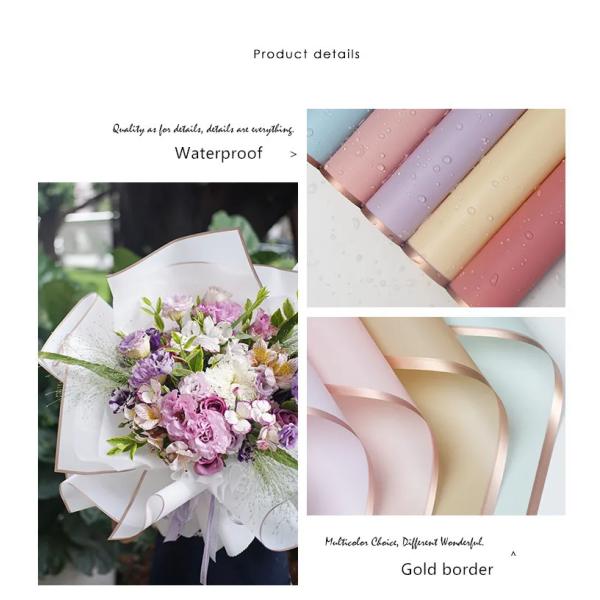 Free Sample Custom Printing Waterproof Flowers Wrapping Paper for Florist Bouquet