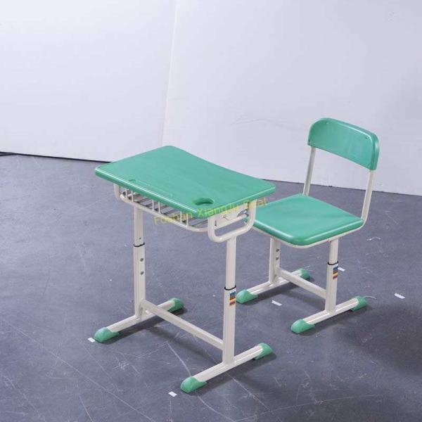 Green Double Seater School Desk And Chair / Children 's Classroom Furniture