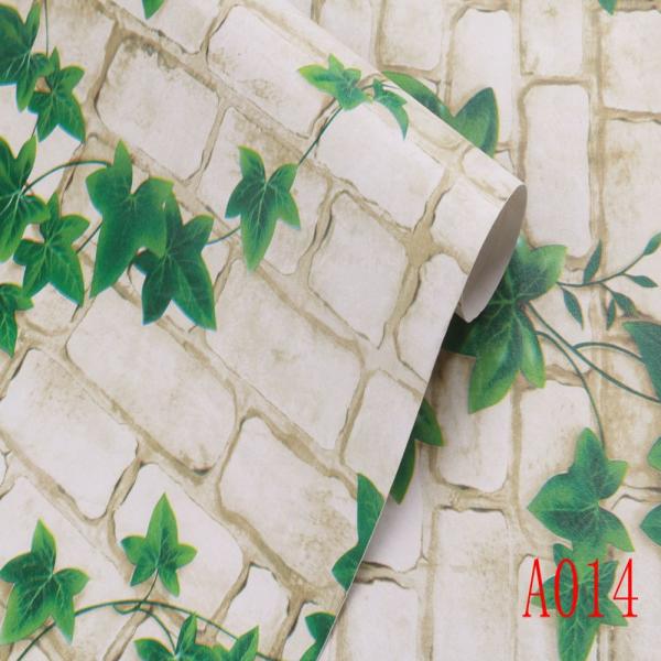 Floral 3D Brick PVC Self Adhesive Wallpaper Roll Heat Insulation