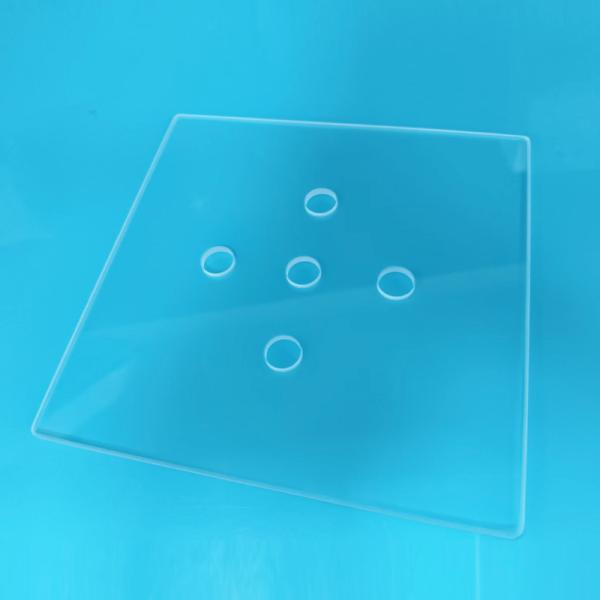 5 Holes 127x127x3mm Quartz Glass Plate For 5 Inch Semiconductor Wafer Equipment Calibration