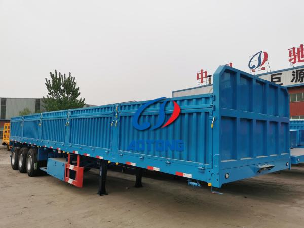 9.00-22.5 Rim Tri Axles Drop Side Wall Semi Trailer for Cargo Transport in Russia
