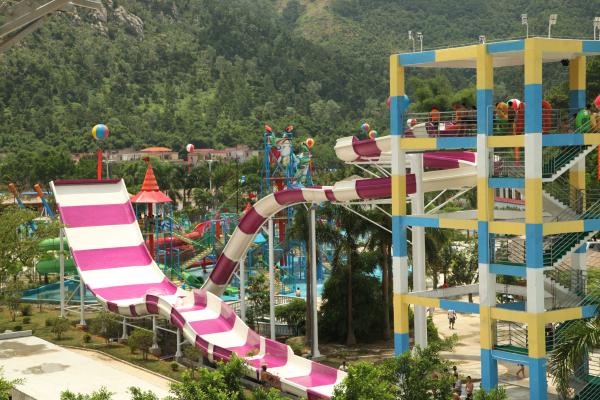 Outdoor Custom Water Slides Amusement Park Boomerang Aqua Slide For 2 People
