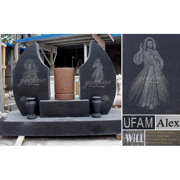 Outdoor Large Luxurious American Big Size Granite Family Mausoleum with Bronze Horse Statue