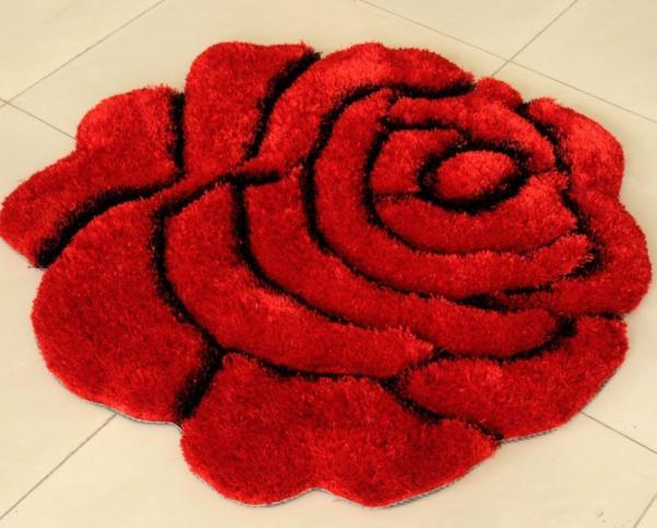 Romantic Rose 3D Polyester Shaggy Carpet Strench Yarn Mixed (3225)
