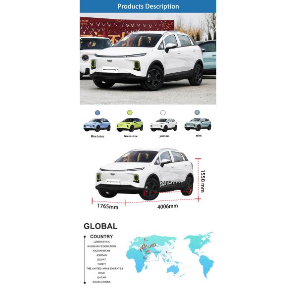 Подержанный автомобиль Geely 4 колеса Доступные электромобили 401KM