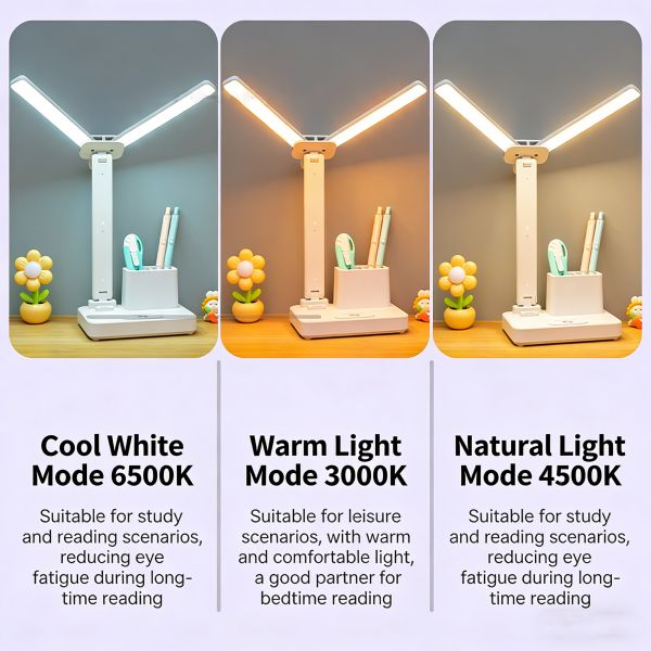 Portable LED Table Lamp with USB Charging Port and Multiple Brightness Levels Ideal for Travel and Study