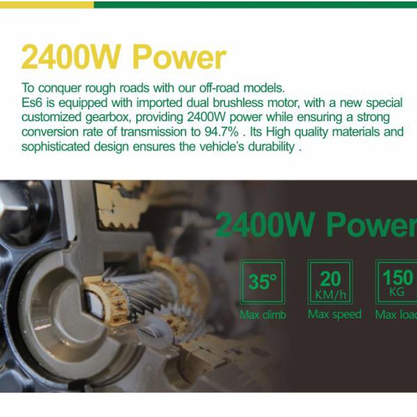 Self Balancing Adult Powerful Electric Scooters Two Wheel Patrol Use 2400w