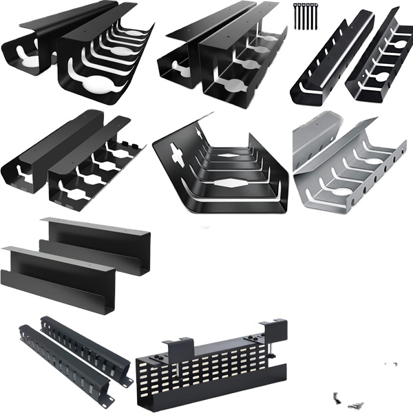 2 Пакет стальной под столом кабельной поднос для управления идеальным офисом и домашним хранилищем