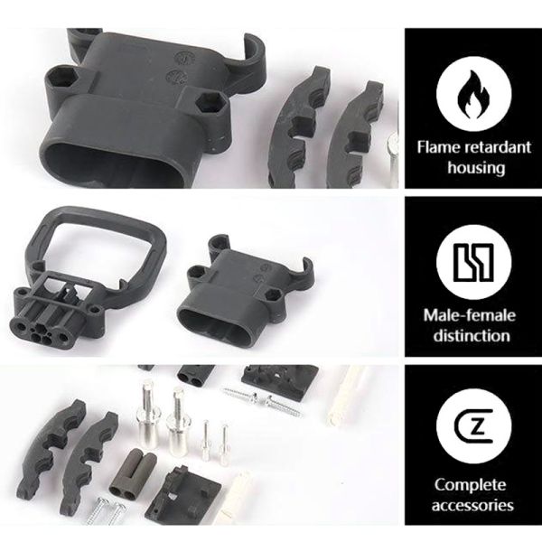2P 80A 160A 320A 150V Forklift Plug Car Battery Connector , Male Female Forklift Power Connector