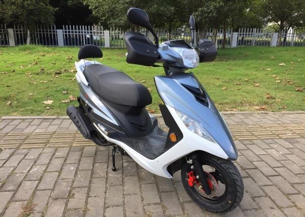 Custom Color Gas Moped Scooter Front Disc Rear Drum Brake Long Lifespan