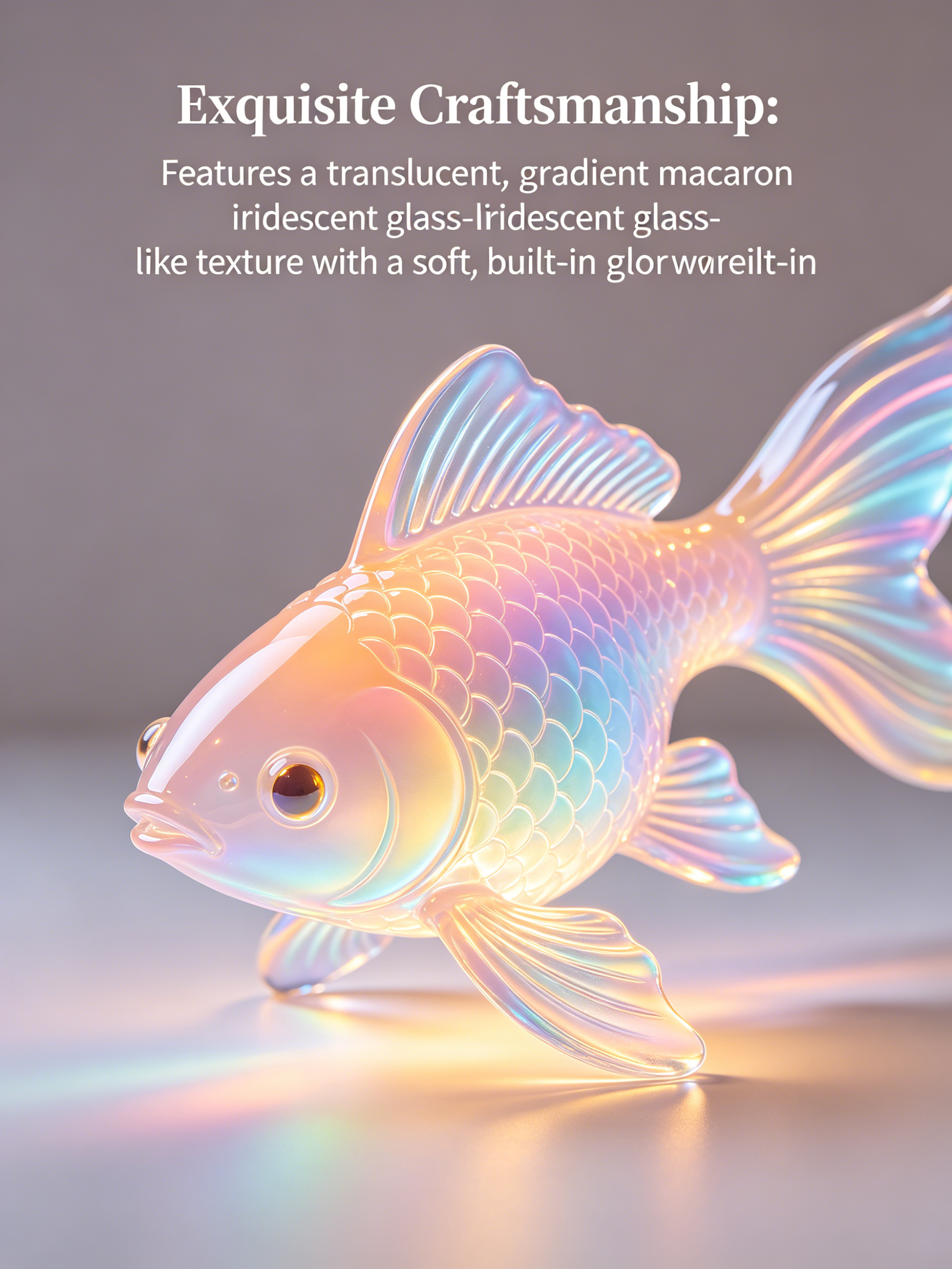 Luminous Iridescent Glazed Interactive Koi Fish FRP Sculpture with Customized Color