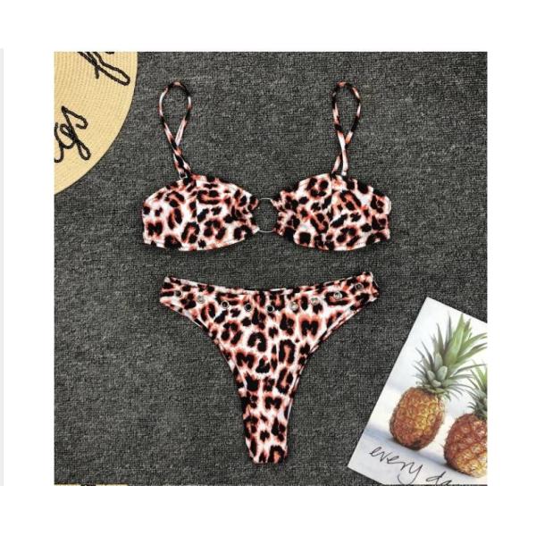 Womail Alluring Biquini Leopard Printed Bikini Push-Up Padded Swimwear Women's