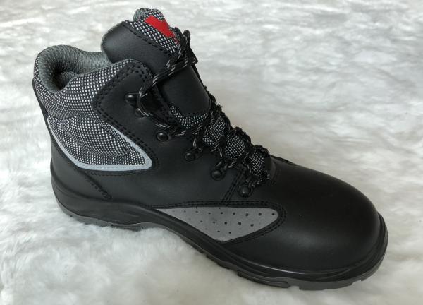 Action Smooth Leather Work Safety Shoes With PU + PU Double Density Outsole