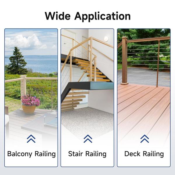 316 Stainless Steel Cable Railing Kit with Turnbuckle Tensioner
