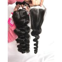 Vague lâche crue alignée par cuticle non-traitée de cheveux de Vierge de Brésilien de 12 pouces 100%
