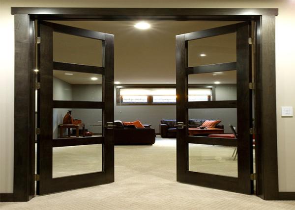 Luxury Interior PVC Coated MDF Wood Composite Door For Rooms