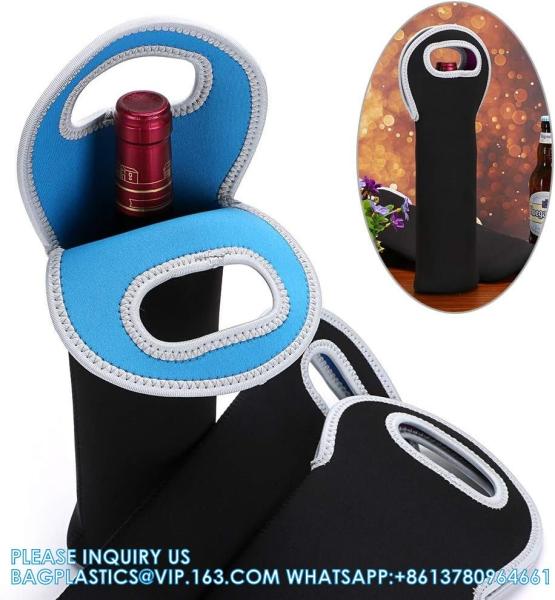 Neoprene Wine Carrier Tote Bag Portable Bottle Tote Holders Insulated Wine Cooler Bag Champagne/Water Bottle/Beer