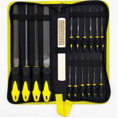 Customized 19PCS Carbon Steel File Set with Metal Flat File/Round File/Triangle File