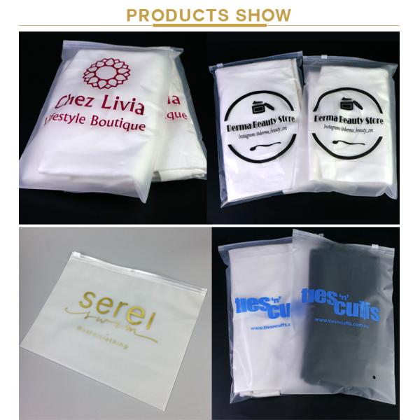 Custom Logo Apparel Zipper Clear Plastic PVC Slider Zipper Bag Cosmetic/Storage bag slider zip lock packing bag zipper