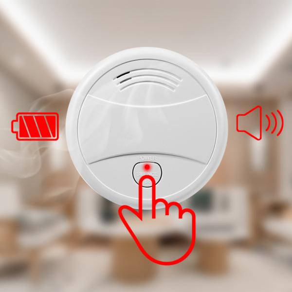 Wireless Photoelectric Smoke Alarm Detector 90db Decibel With Remote Control