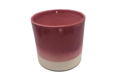 Cylinder Reactive Glazed Colored Stoneware Hanging Planter