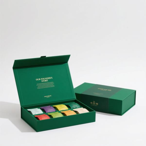 Custom Luxury Tea Packaging Box Recycled Cardboard Gift Pouch