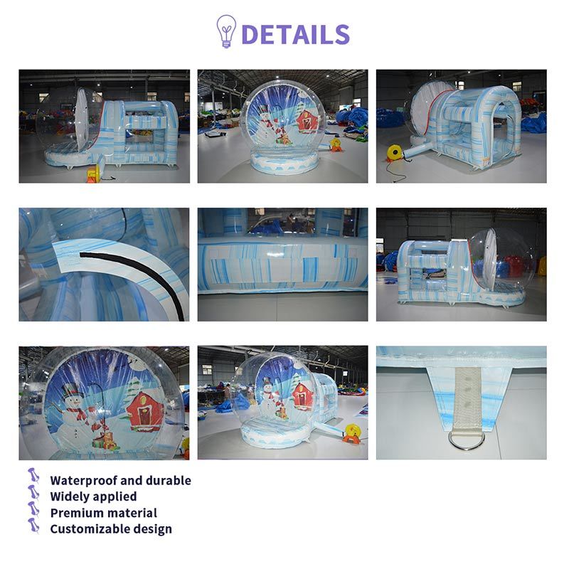 Commercial Grade Inflatable Snow Globe with Flying Balls Effect Christmas Snowman Photo Booth for Party Rental
