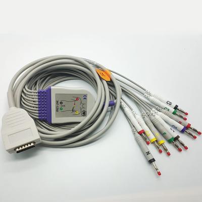 10 cabos do ECG do DB 15 Pin Burdick EK10 do IEC da banana da ligação