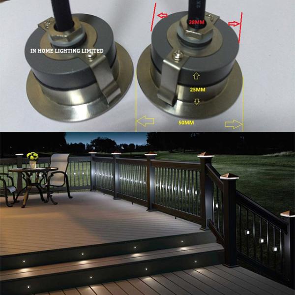Mini Round Stainless Steel LED Underground Light for Deck , 3W LED Step Light