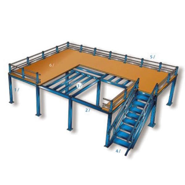 3.5T Prefabricated Steel Mezzanines OEM Multi Level Mezzanine