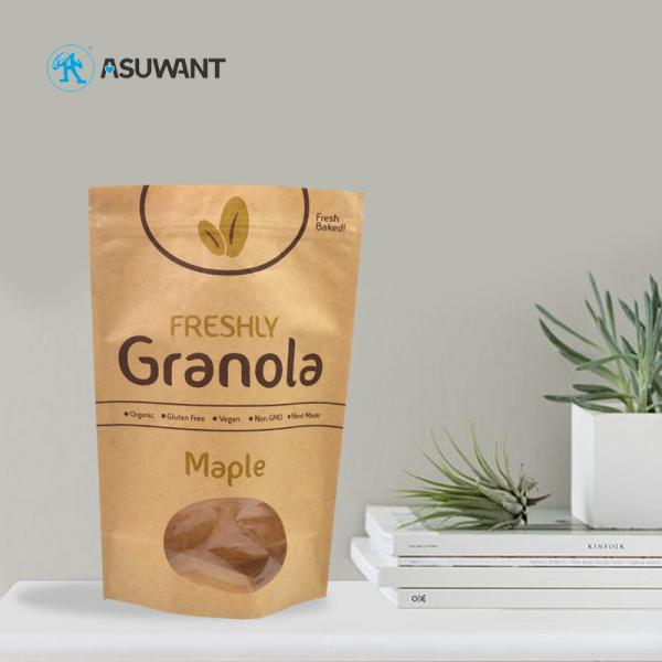 Biodegradable Gravure Printing MOPP 130mic Kraft Paper Bags