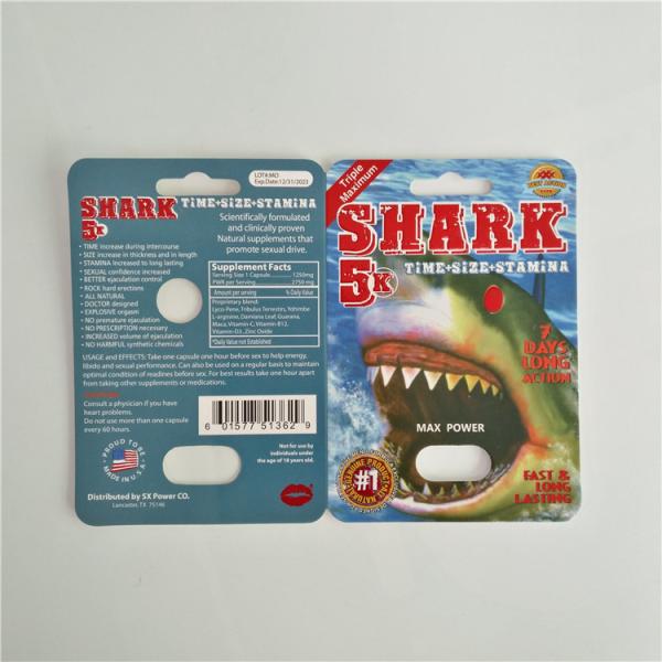 Paper Blister Card Packaging Male Enhancement Pills Pack With Plastic Bullet