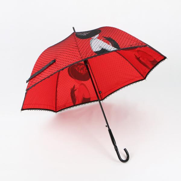 Compact Wind Resistant Umbrella , 23 Inch Ladies Walking Stick Umbrella