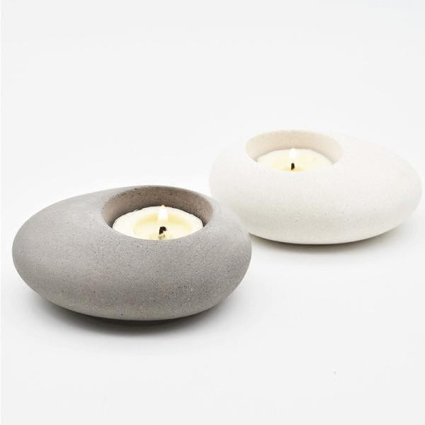 Stone Shape Fragrance Ceramic Candle Holders For Wedding Decoration Elegant Design