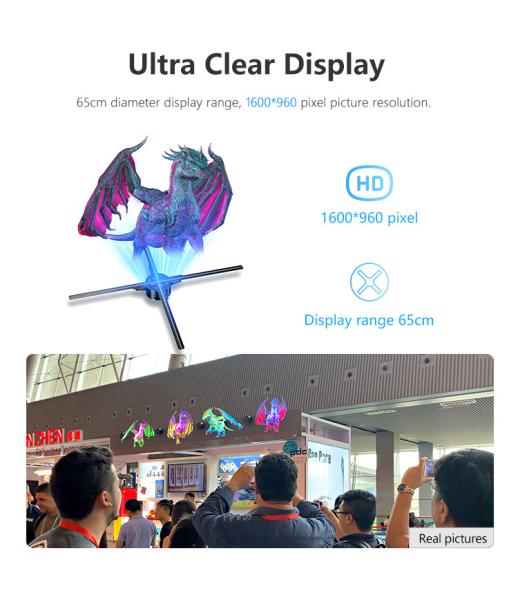 65cm 3d Hologram Display Time Switch Split Video Wall Fan Screen