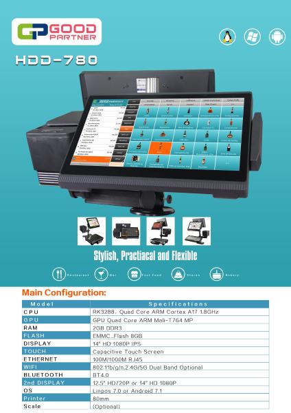 Escala Android POS Escala de pesagem para faturamento e pagamento no supermercado
