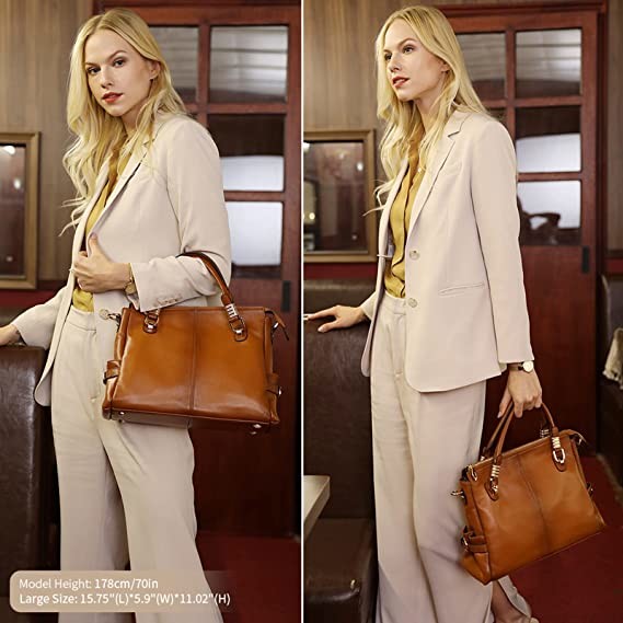 Kattee Real Leather Handbags Satchel Tote Shoulder Bag 1.0 Count