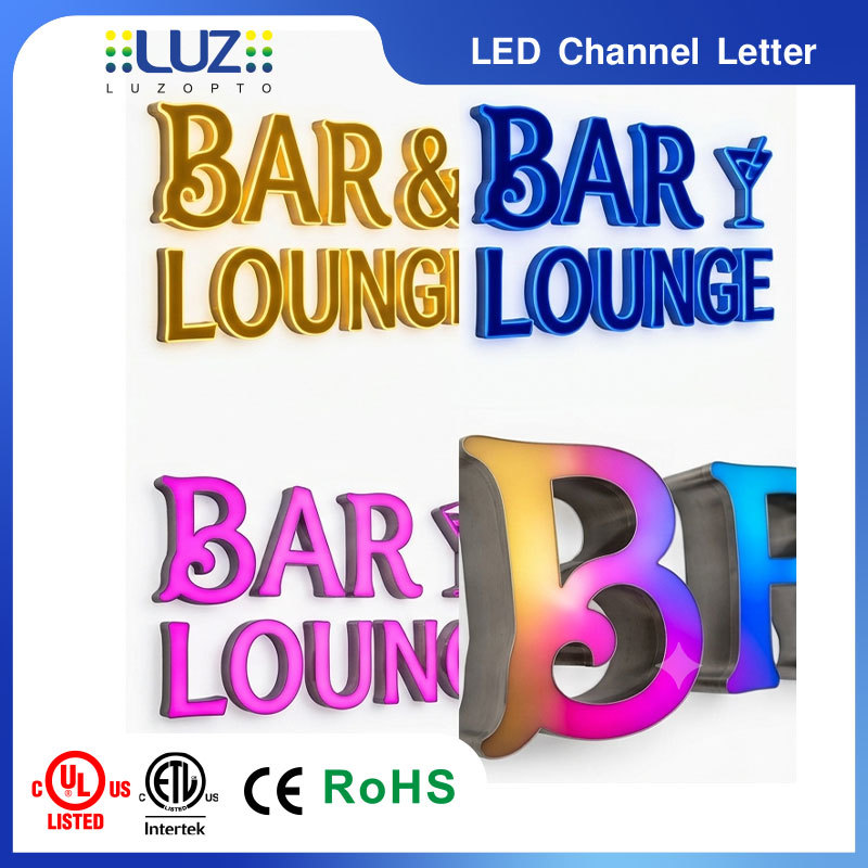 Custom / High - Brightness LED Frontlit Signage For Bar