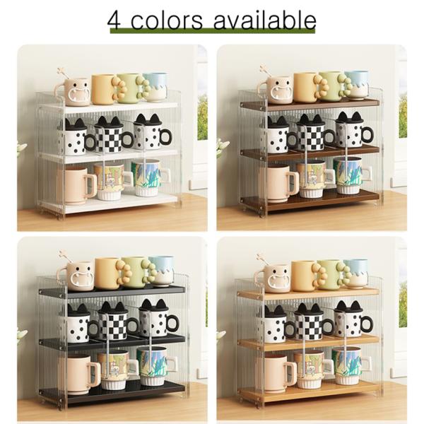Acrylic Desktop Water Bottle Organizer Storage Rack Kitchen Office Cup Mug Mini Condiment Shelves