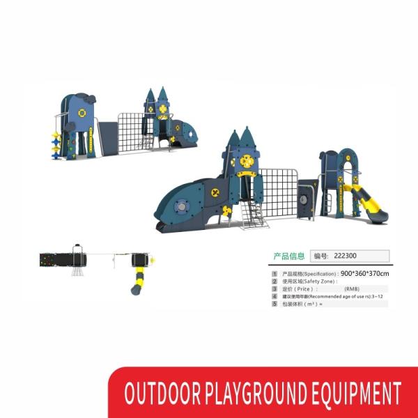 Equipamento de playground de crianças personalizado grande escorrega de plástico crianças ao ar livre