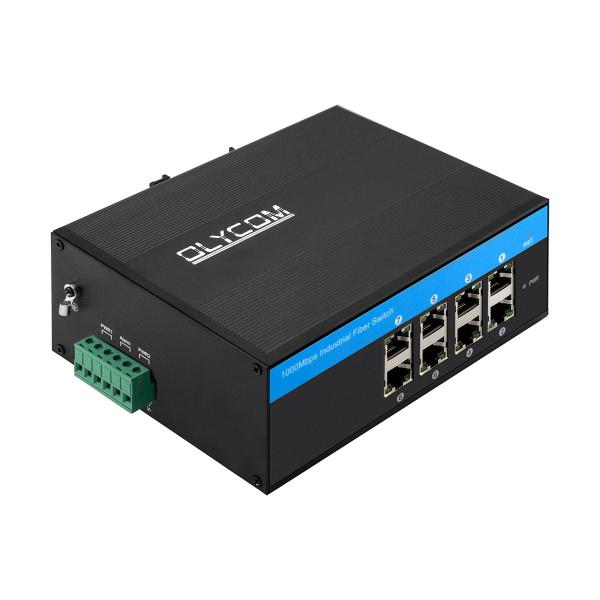 8-Port Unmanaged E-Mark Ethernet Switch Vehicle Network 12VDC 24VDC Fanless